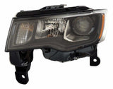Left headlight assembly for 2016+ Jeep WK Grand Cherokee w/ Halogen Bulbs - 68266647AD black