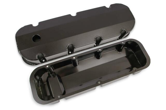 Mr. Gasket fabricated aluminum valve covers black finish 6832BG BBC Ford Chevy 2493