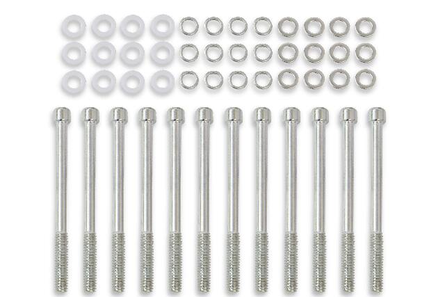 Mr. Gasket fabricated aluminum valve covers silver Ford black 6843G