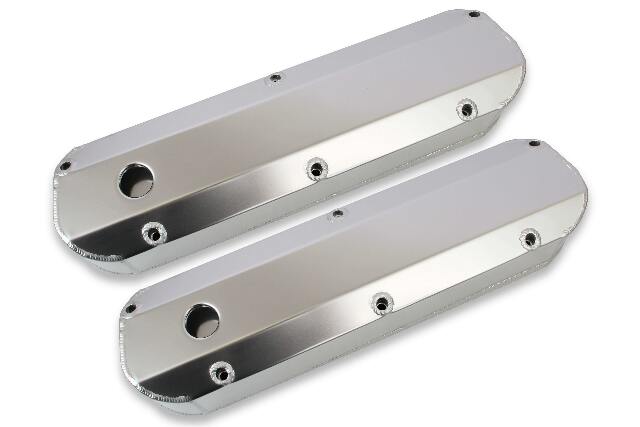 Mr. Gasket fabricated aluminum valve covers silver Ford black 6843G