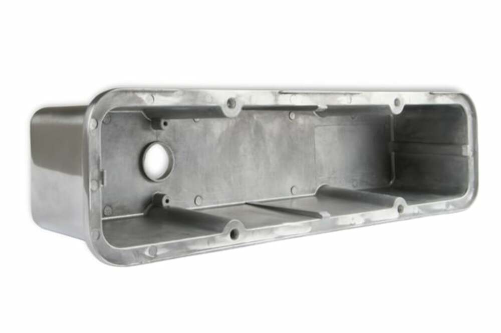 Mr. Gasket aluminum tall style valve covers polished Chevy steel 6854