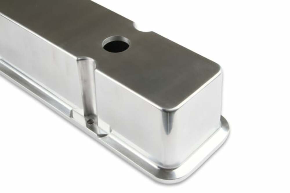 Mr. Gasket aluminum tall style valve covers polished Chevy steel 6854
