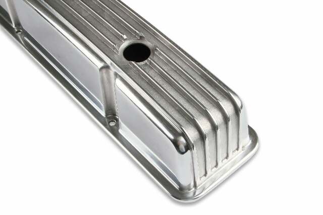 Mr. Gasket Cast Aluminum Finned Valve Covers - Polished - 6855G