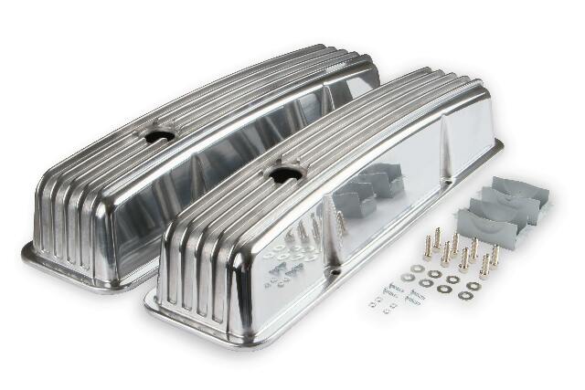 Mr. Gasket Cast Aluminum Finned Valve Covers - Polished - 6855G