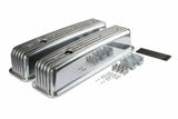 Mr. Gasket Cast Aluminum Ball Milled Center Bolt Valve Covers - Polished - 6856G