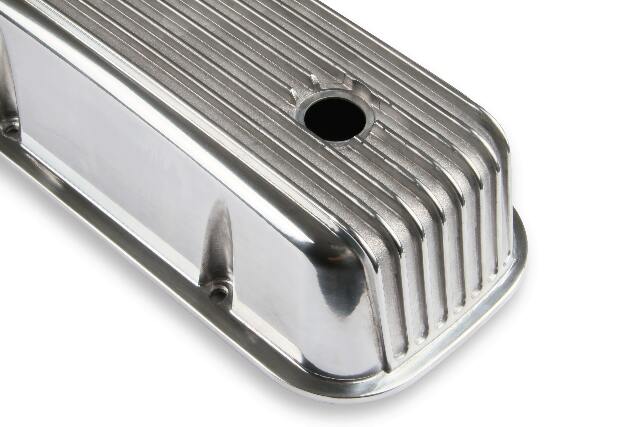 Mr. Gasket cast aluminum tall valve covers polished BBC Chevy 6859G