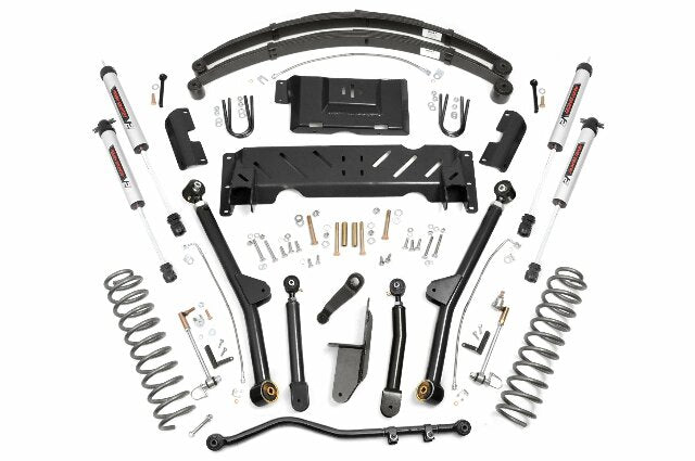 Fits Jeep Cherokee XJ 4WD (84-01) 4.5" Lift Kit; Long Arm; RR Leafs; V2; 68670