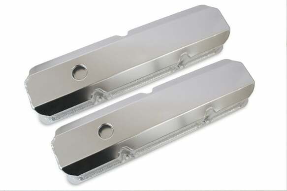 Mr. Gasket fabricated aluminum valve covers silver finish Ford black 6872G