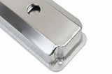 Mr. Gasket fabricated aluminum valve covers silver finish Ford black 6872G