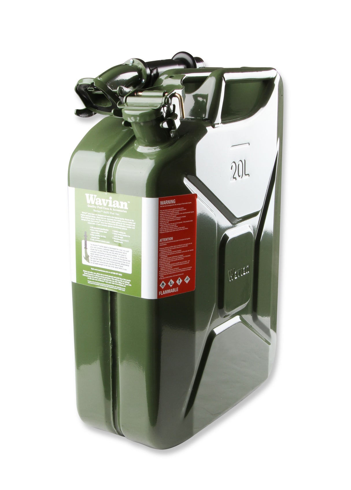 Steel Jerry Can Original NATO 20L (5.3 Gallon) Green 3008