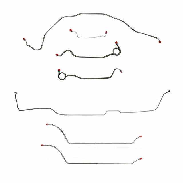 t 69 Chevy Malibu Hardtop w/ Manual Drum Brake, Complete Brake Line CBK0294SS Fine Lines