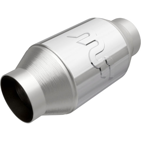 MagnaFlow universal catalytic converter 2.5 inch inlet/outlet stainless steel polished CARB compliant 69006