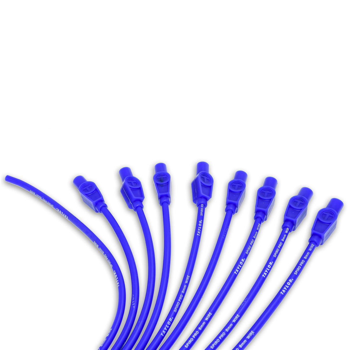 Spark Plug Wire Set Universal 8mm Silicone Spiro Pro 180? 350 ohm/ft Blue 73655
