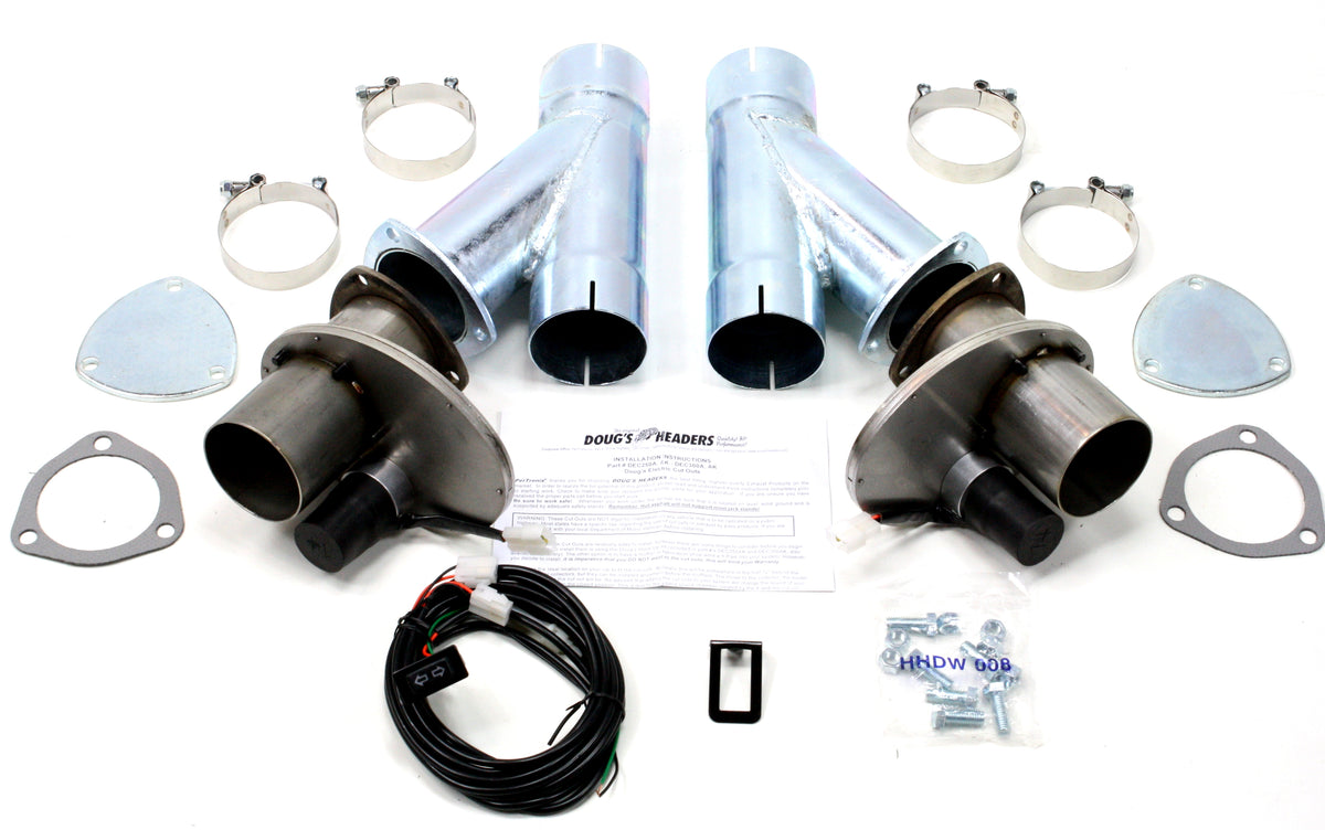 Tri-Y Headers for Electric Cut-Out 3" Pair with Hook-Up Kit DEC300AK
