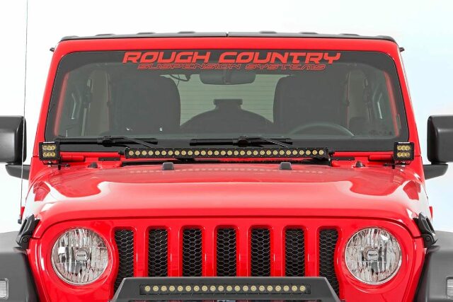 Fits Jeep Gladiator JT(18-24) LED Light Hood Mount 30" Black Single Row 70054