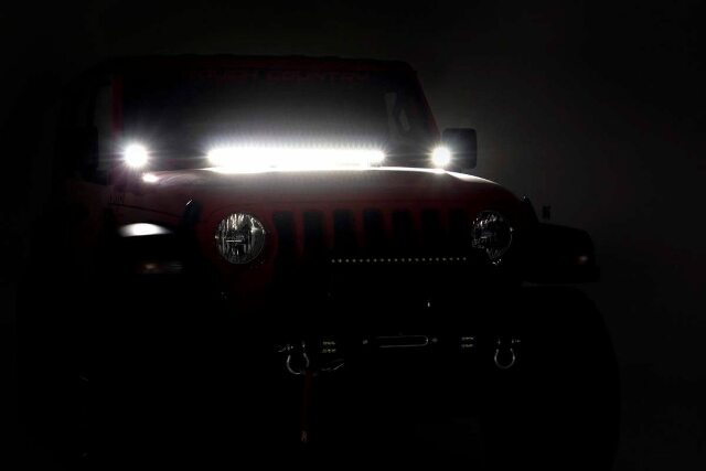 Fits Jeep Gladiator JT(18-24) LED Light Hood Mount 30" Black Single Row 70054