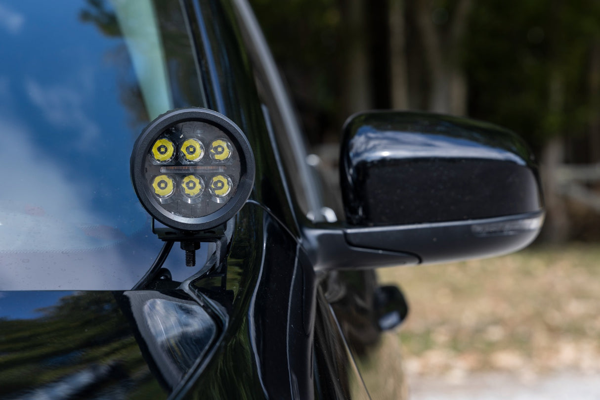 Fits Jeep Cherokee KL (14-21) LED Light Kit; Ditch Mount; 3" OSRAM; Wide; 70082