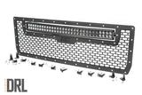 Fits Sierra 1500(14-15) Mesh Grille 30" Dual Row LED Black Amber DRL 70190BDA