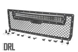 Fits Sierra 1500(14-15) Mesh Grille 30" Dual Row LED Black White DRL 70190DRL