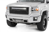 Fits Sierra 1500(14-15) Mesh Grille 30" Dual Row LED Black White DRL 70190DRL