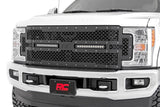 Fits Ford F-250/F-350 SD (17-19) Mesh Grille; 12" Dual Row LED; Black; 70216