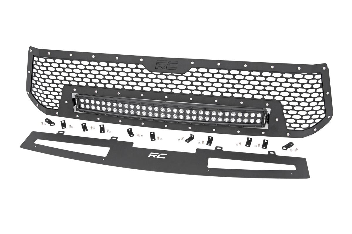 Fits Toyota Tundra 2&4WD (2014-2017) Mesh Grille; 30" Dual Row LED; Black; 70226