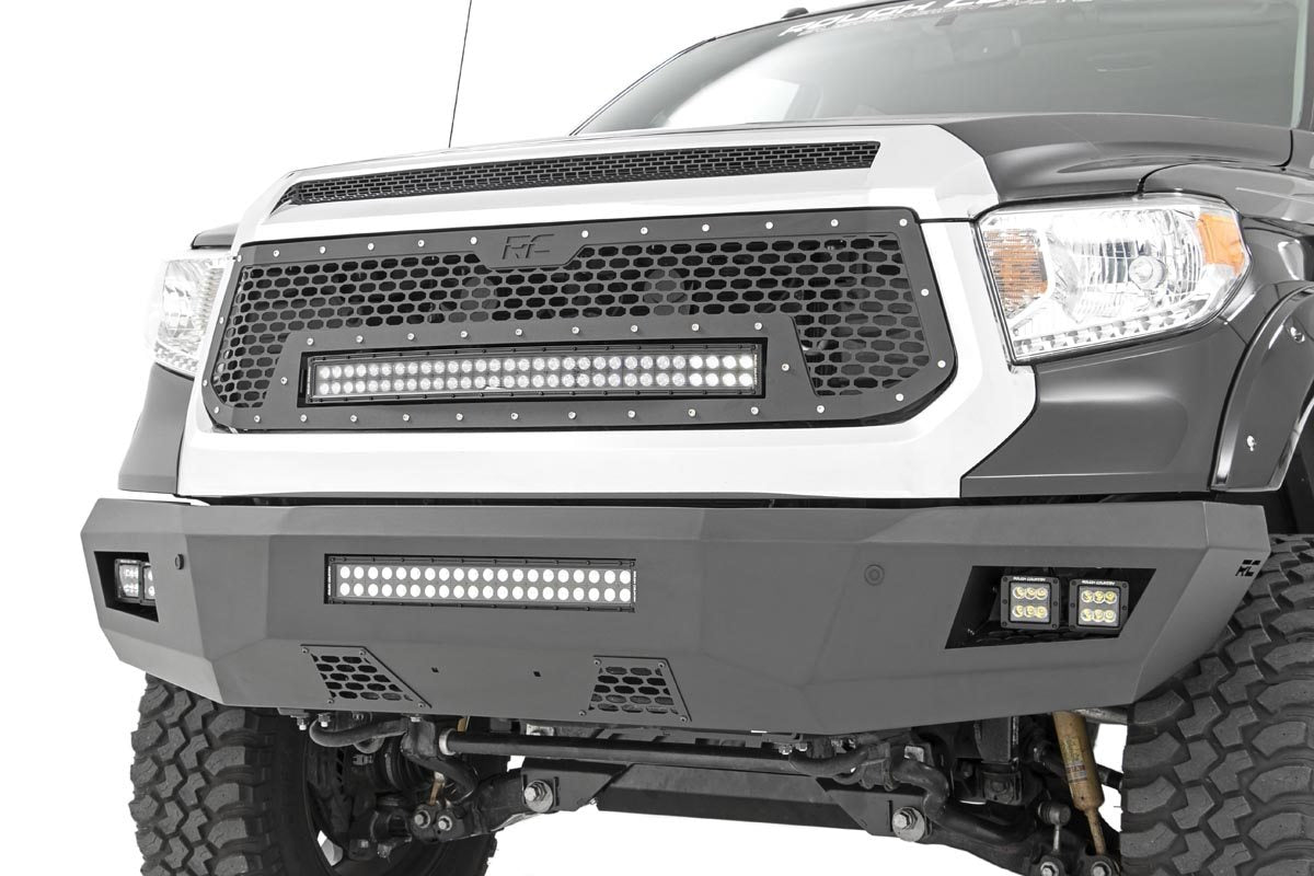 Fits Toyota Tundra 2&4WD (2014-2017) Mesh Grille; 30" Dual Row LED; Black; 70226