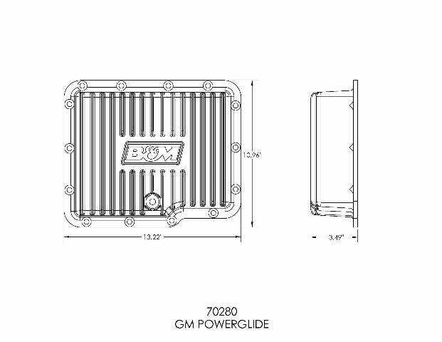 B&M Hi-Tek Deep Trans Pan for GM Powerglide Transmission - 70280