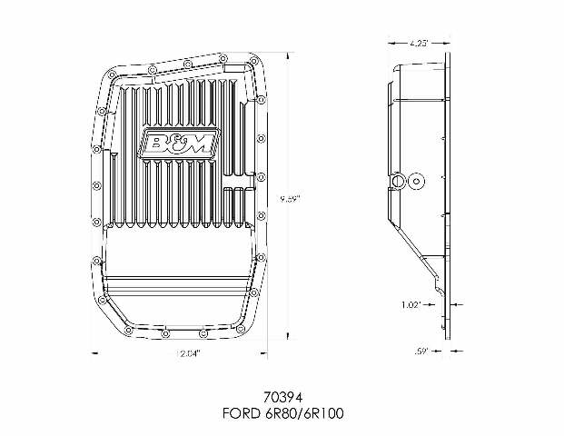 B&M Hi-Tek Deep Trans Pan for Ford 6R80/6R100 Transmissions - 70394