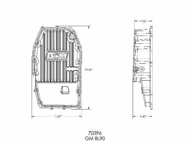 Hi-Tek Deep Trans Pan for GM 8L90E (Truck) Transmissions aluminum