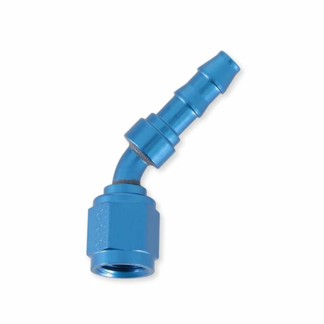 Super Stock™ 45 Degree -4 Female to 1/4 Barb - 704645ERL AN fitting aluminum