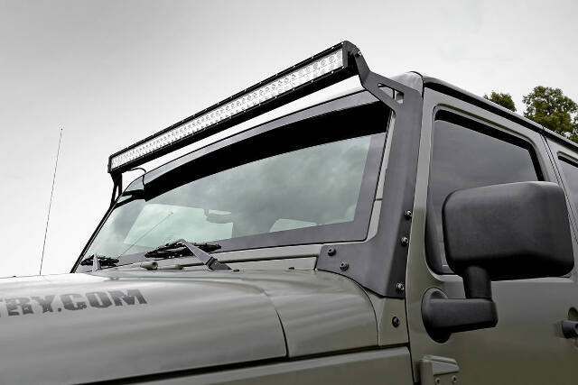 Fits Wrangler JK(07-18) LED Light Windshield Mnt 50" Black Dual DRL 70504BLDRL