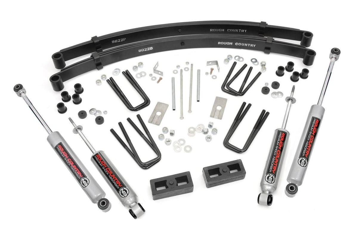 Fits Toyota Truck 4WD (1984-1985) 3 inch Lift Kit; Rear Blocks; 705N3