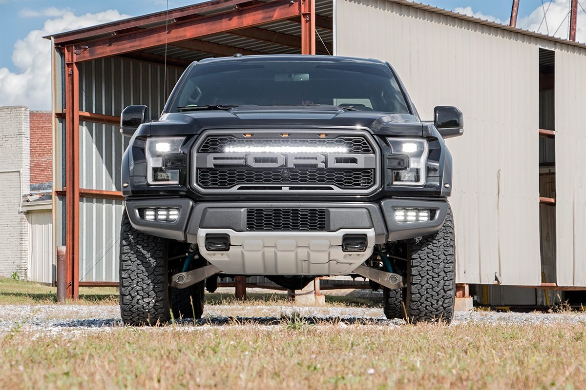 Fits Ford Raptor(17-20) LED Light Fog Mount Triple 2" Black Pair 70700DRLA