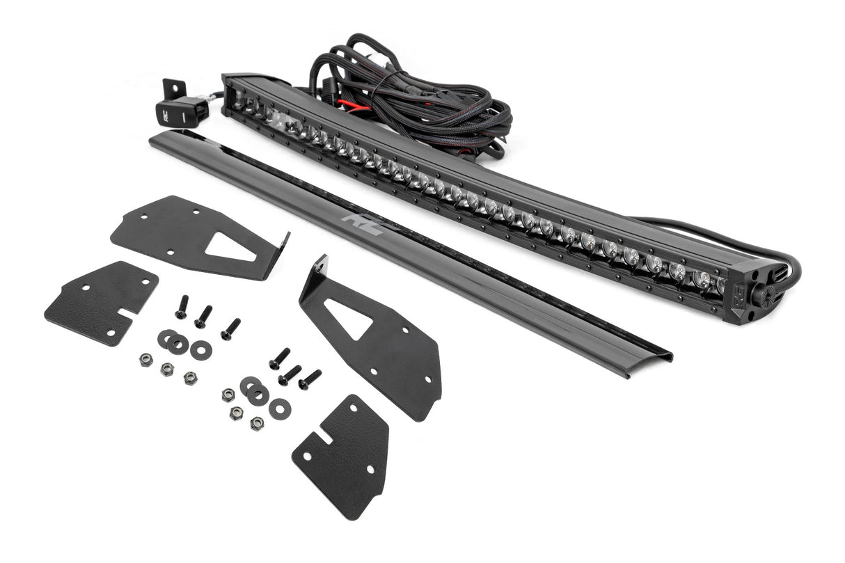 Fits Ford Raptor(17-20) LED Light Grille Mount 30" Black Single DRL 70701BLDRL