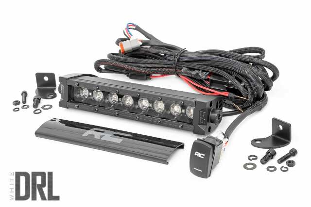 8 Inch Black Series LED Light Bar; Single Row; Cool White DRL 70718BLDRL