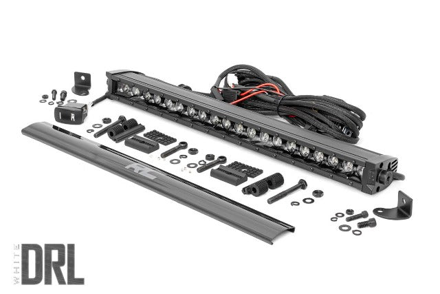 20 Inch Black Series LED Light Bar; Single Row; Amber DRL 70720BLDRLA