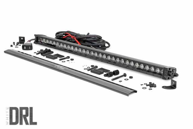 30 Inch Black Series LED Light Bar; Single Row; Cool White DRL 70730BLDRL
