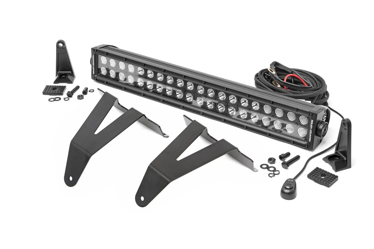 Fits Ram 1500 2&4WD (19-24) LED Light Kit Bumper Mount 20" Black Dual Row 70779