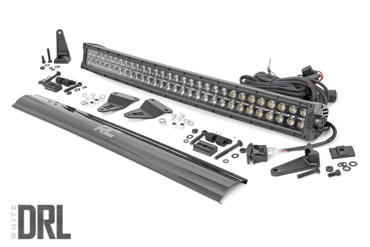 Fits 4Runner(14-20) LED Light Bumper Mount 30" Black Dual Row White DRL 70787