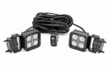 Black Series LED Light Pair; 2 Inch; Flood; Swivel Mount 70802