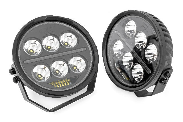 Black Series Halo LED Light Pair; White/Amber DRL; 6.5 Inch; Round 70805A