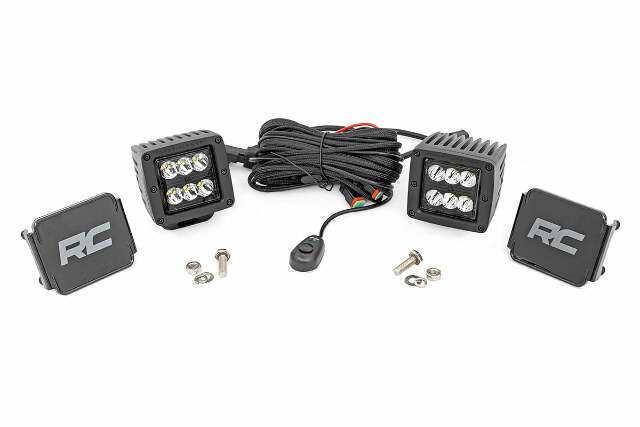 2 Inch Black Series LED Light Pods; Spot; Square 70903BL