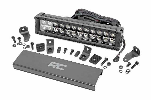 12 Inch Black Series LED Light Bar; Dual Row; White DRL 70912BD