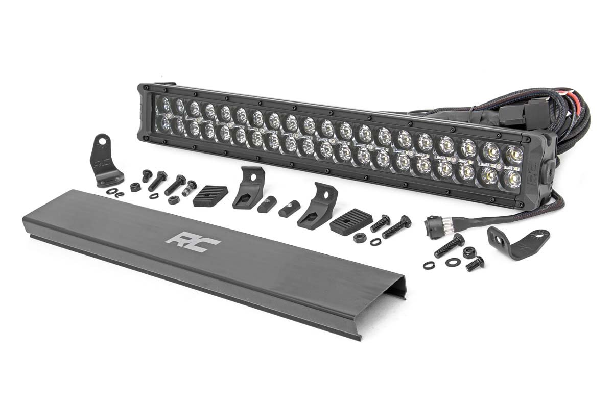 20 Inch Black Series LED Light Bar; Dual Row; Amber DRL 70920BDA