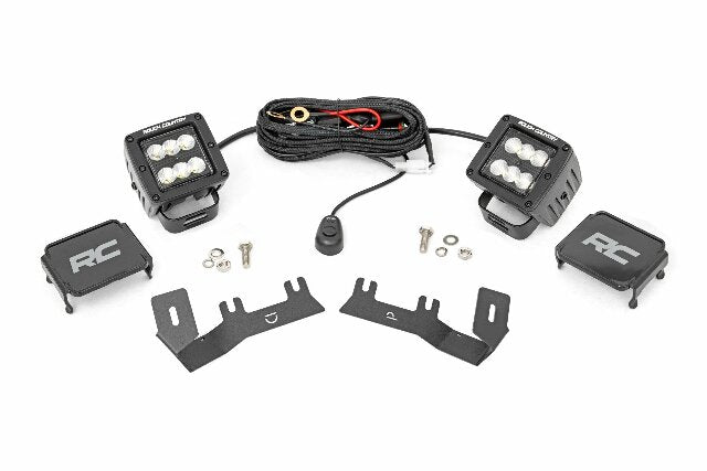 Fits Chevy/GMC 1500 (14-18 & Classic) LED Ditch Light Kit 2in Black Pair  71053