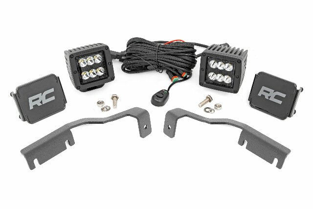 Fits Nissan Frontier (22-24) LED Light Kit Ditch Mount 2" Black Pair Spot 71064