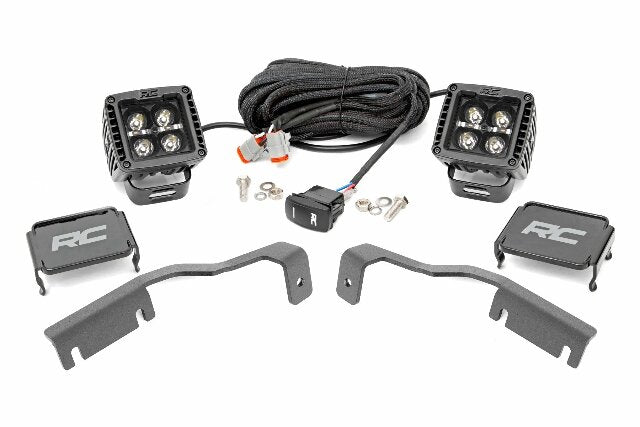 Fits Nissan Frontier(22-24) LED Light Ditch Mount 2" Black Pair Amber DRL 71067