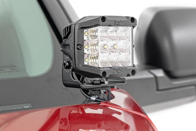 Fits Toyota Tundra(22-24) LED Light Ditch Mount 2" Black Pair White DRL 71073