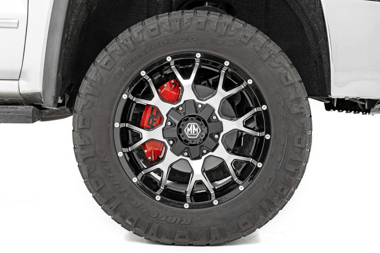 Fits Chevy/GMC 1500 (19-24) Caliper Covers; Front and Rear; Red; 71106A